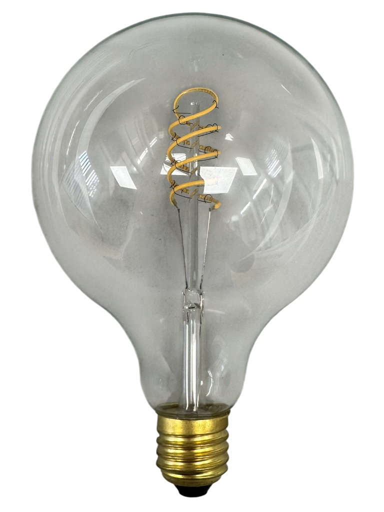 G125 Dimmable 4W E27 Clear Spiral Filament Globe Bulb 