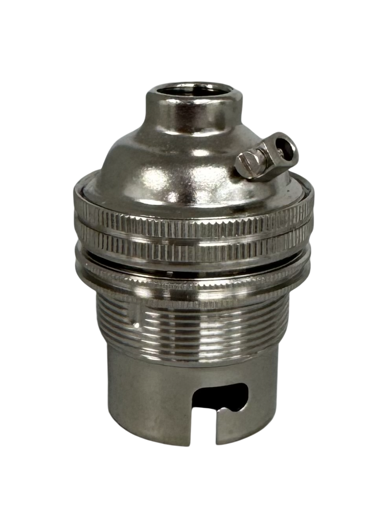 [12008] BC 10mm Unswitched Nickel Lampholder (with minor external defects)  