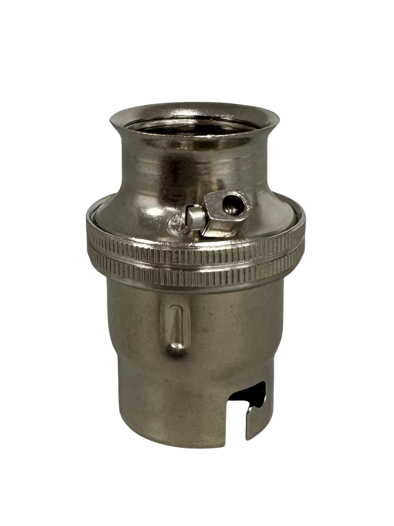 [12006] BC 20mm Nickel Smooth Skirt Lampholder (with minor external defects) 