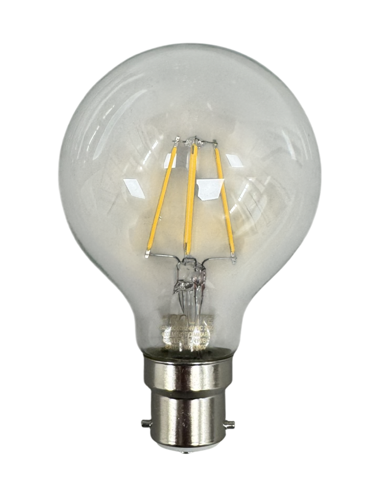 [40011] 4W BC G80 Globe Clear Warm White - Non-Dimmable 