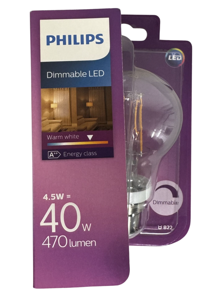 Phillips GLS BC Dimmable 4.5W Clear