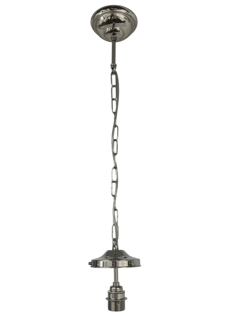 Large Globe E27 Pendant Set 1mtr - Nickel