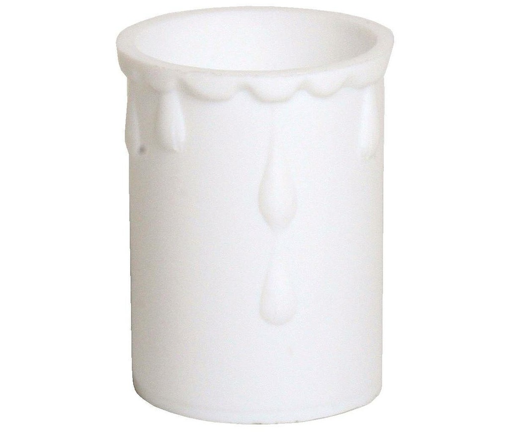 33mm Internal Diameter White Plastic Candle Tube with Wax Drip Effect