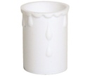 [05192] 33mm Internal Diameter White Plastic Candle Tube with Wax Drip Effect