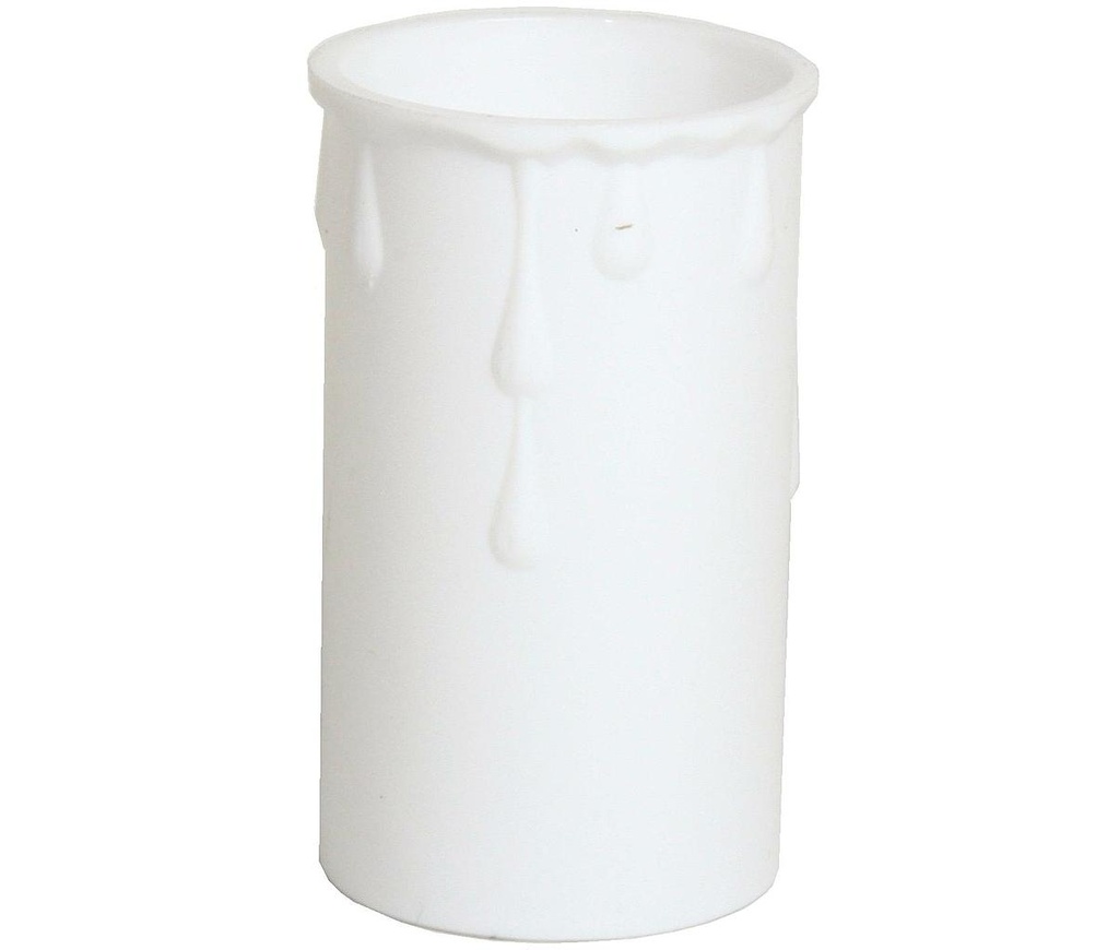 37mm Internal Diameter White Plastic Candle Tube with Wax Drip Effect
