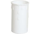 [05193] 37mm Internal Diameter White Plastic Candle Tube with Wax Drip Effect
