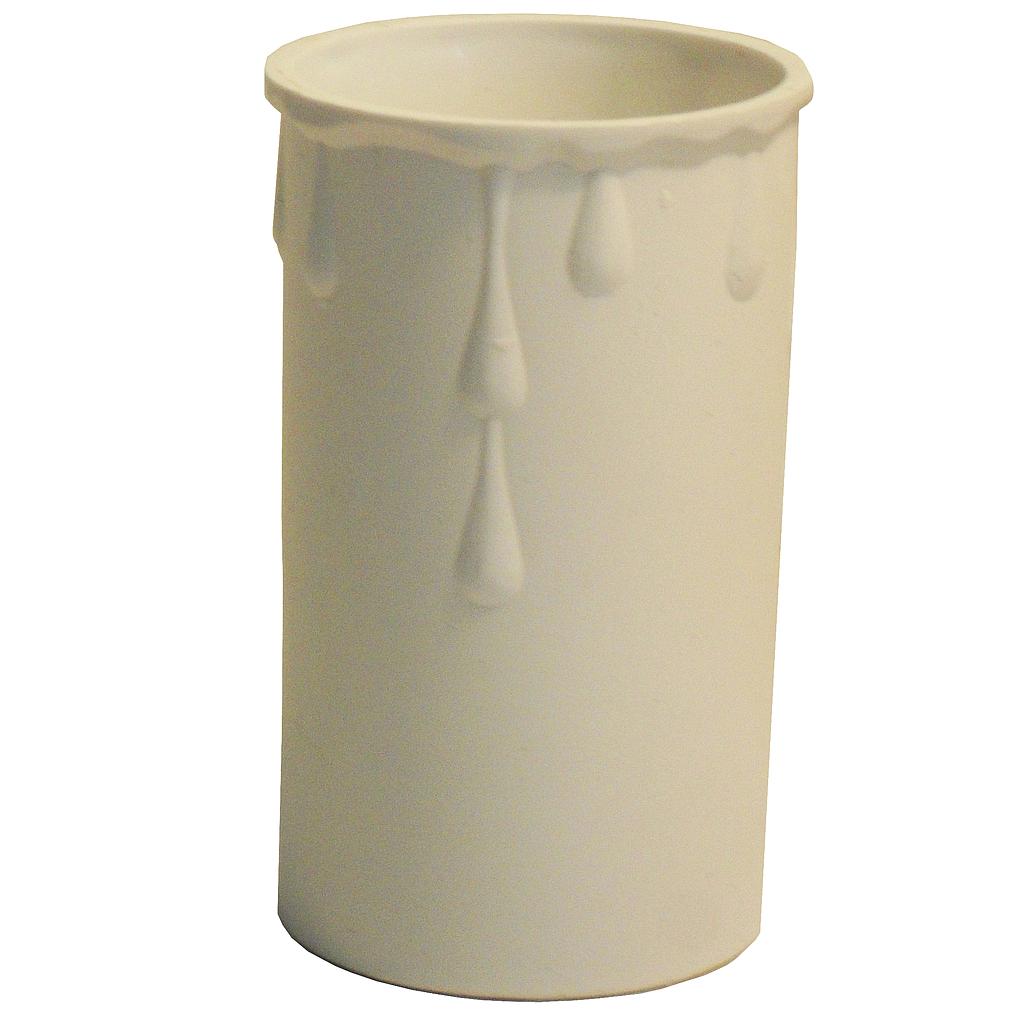 40mm Internal Diameter White Plastic Candle Tube with Wax Drip Effect