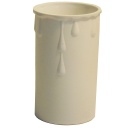 [05814] 40mm Internal Diameter White Plastic Candle Tube with Wax Drip Effect