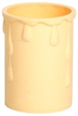 33mm Internal Diameter Cream Plastic Candle Tube with Wax Drip Effect - Height 50mm
