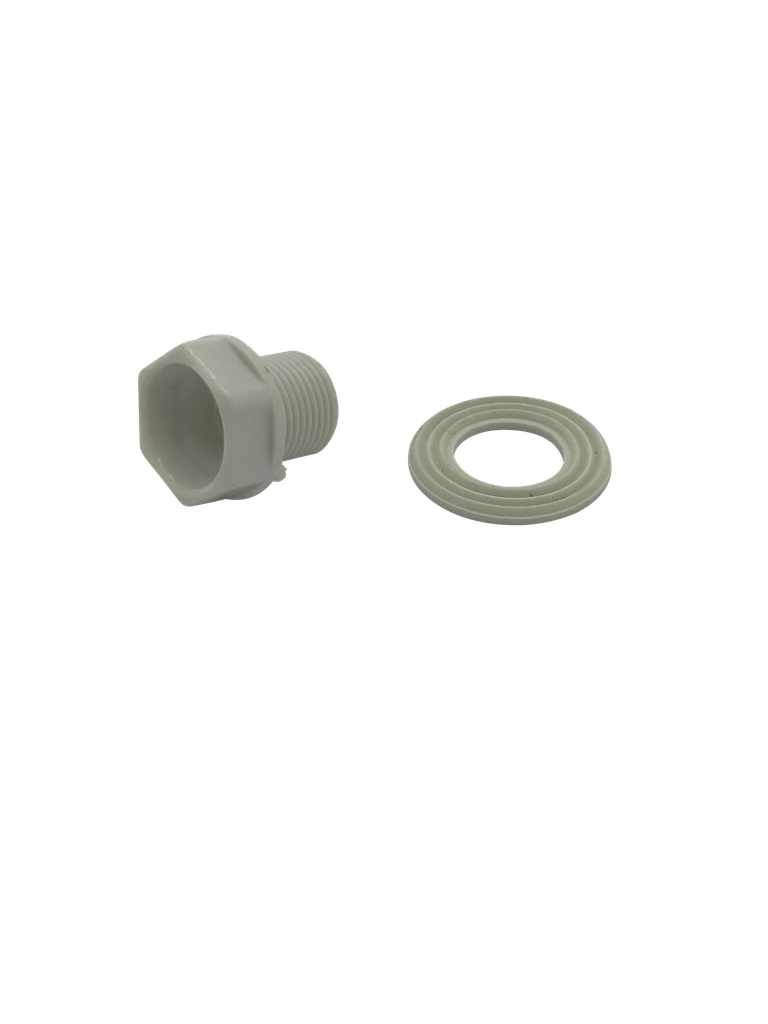 [05249] White Plastic Pottery Nipple &amp; Washer