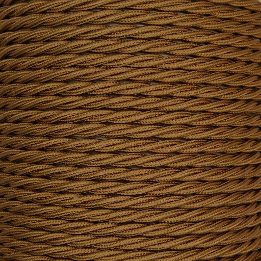 [01018] 3 Core Twisted Bronze UL Rated Braided Flex 