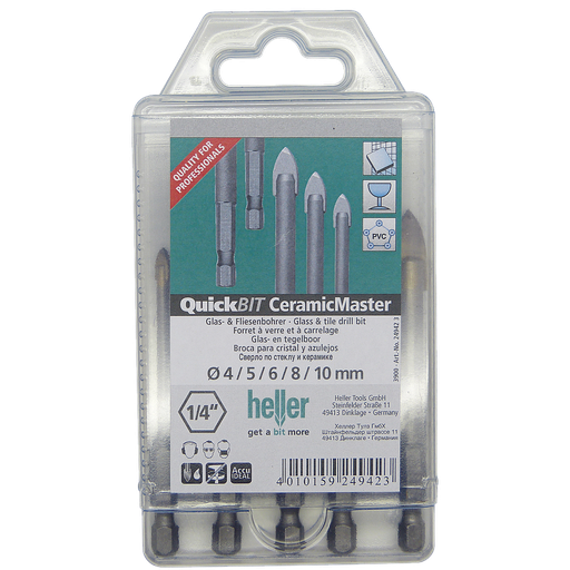 [07205] 5-Piece Tile/Glass Drill Bit Set 4,5,6,8,10mm