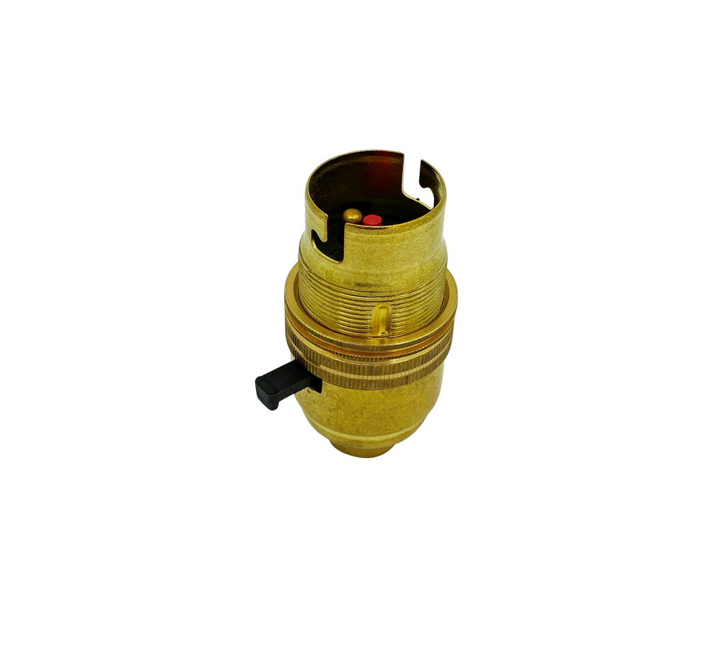 [06060] Brass SAFER-Switched BC Half Inch Lampholder