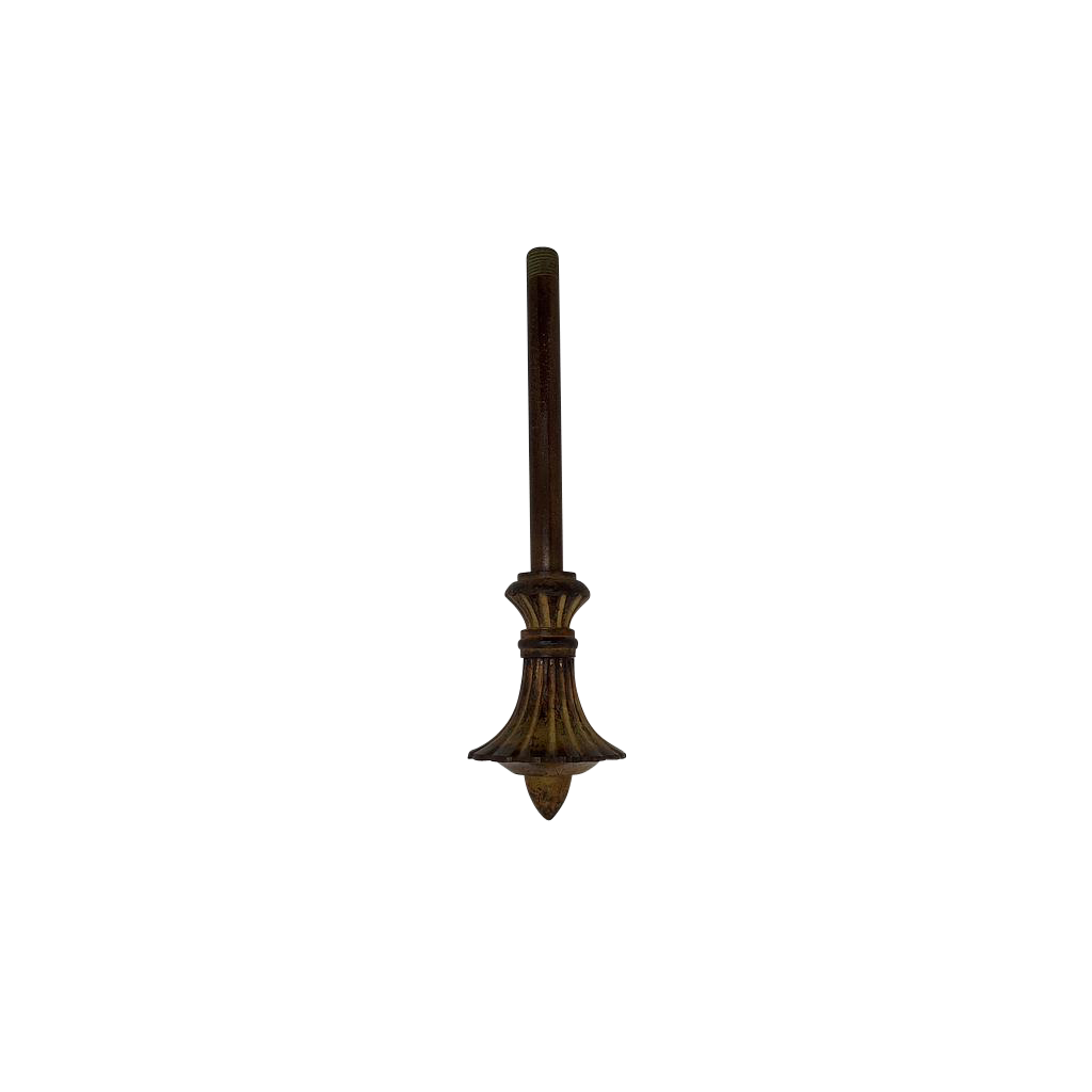 [06299] Large Antique Brass Decorative Finial With Bar