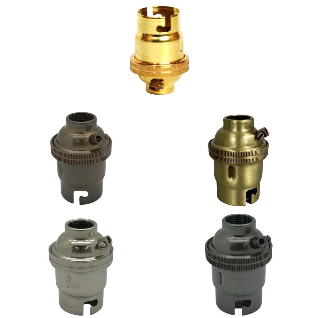 [B22 Lampholder] Metalbrite BC Half Inch Lampholder [Smooth Skirt]
