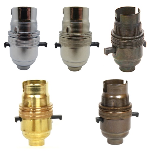 [B22 Lampholder] Metalbrite Switched BC Half Inch Lampholder