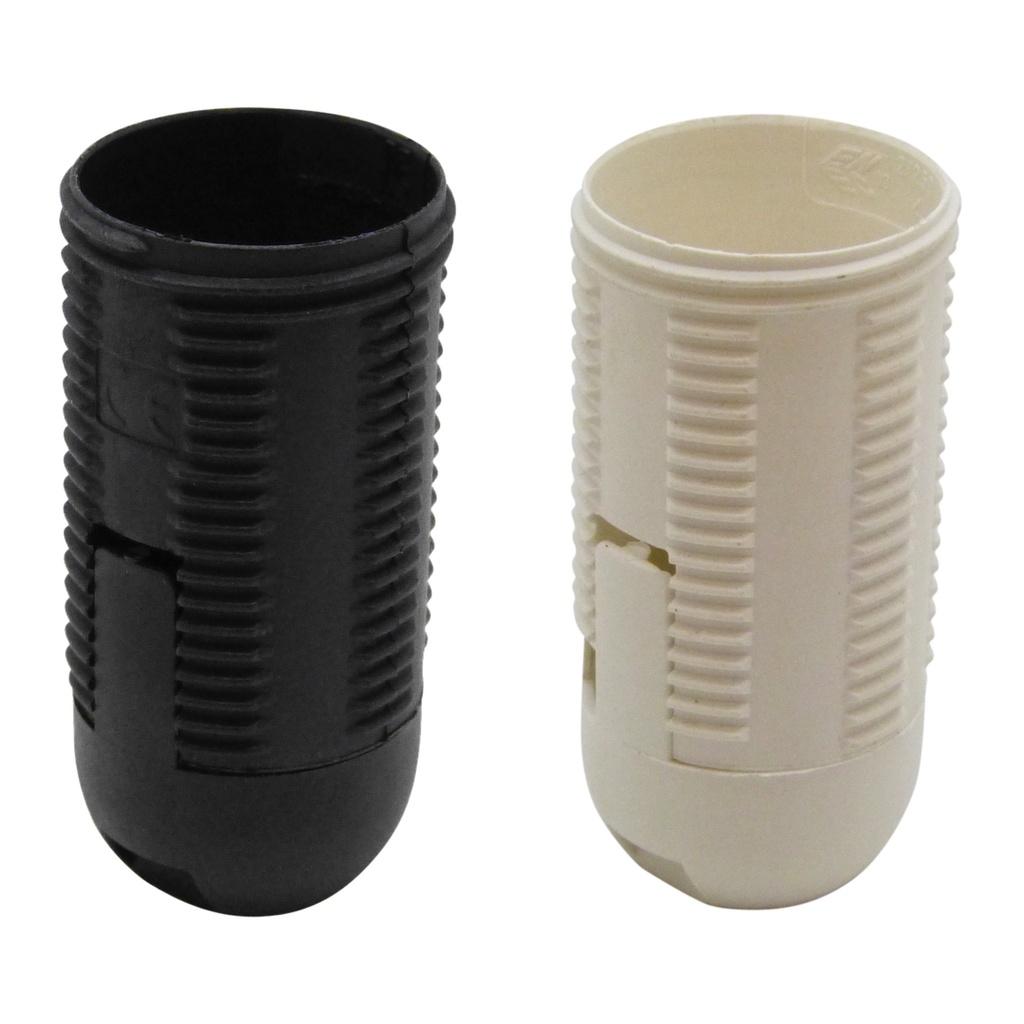 [E14 Lampholder] Plastic Snap-Together SES 10mm Lampholder [Threaded Skirt]