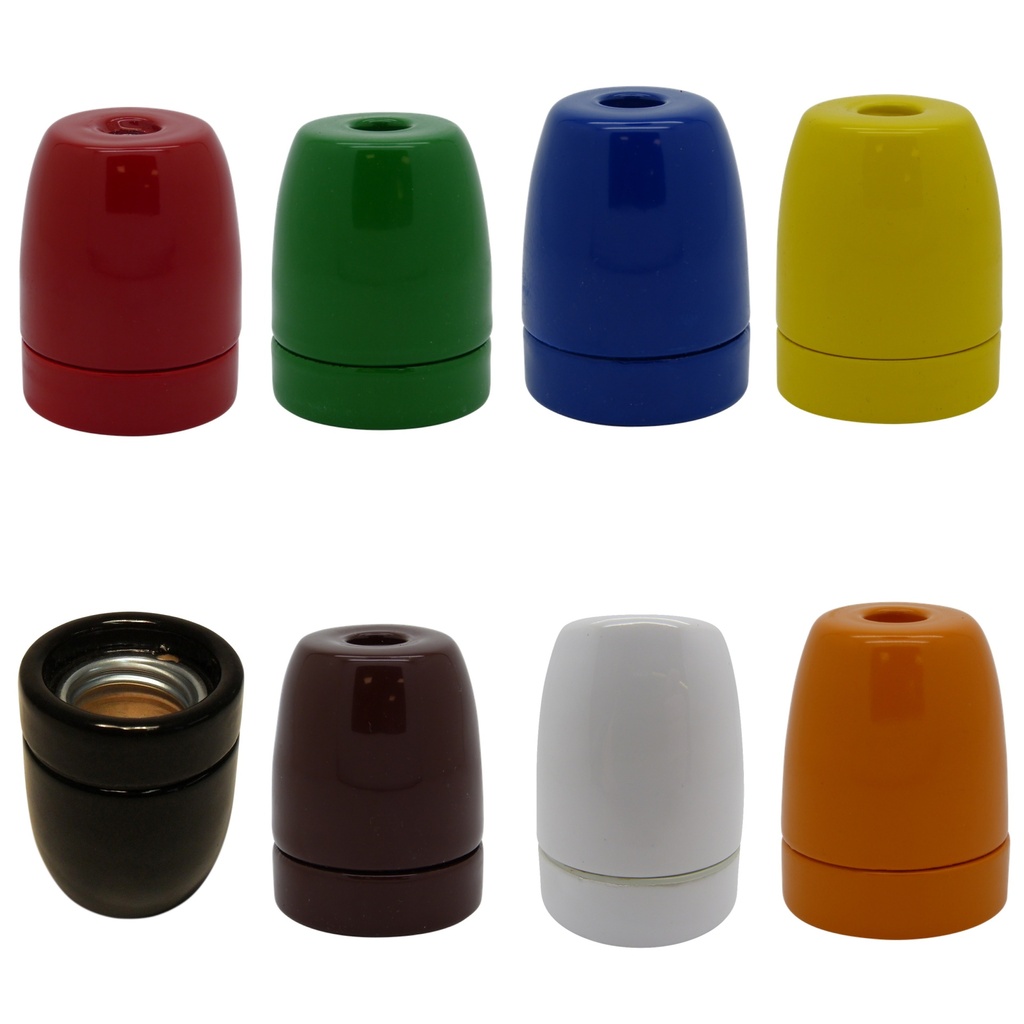 [E27 Lampholder] Gloss Porcelain ES 10mm Lampholder