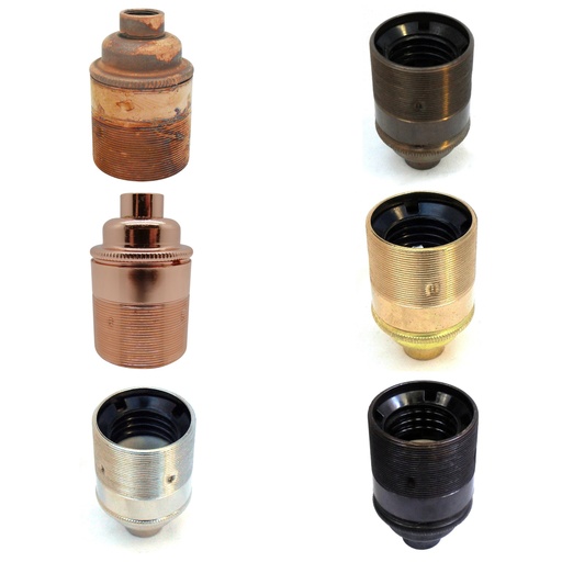 [E27 Lampholder] Metalbrite ES Half Inch Lampholder [Threaded Skirt]
