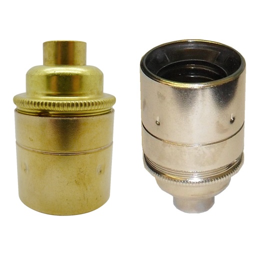 [E27 Lampholder] Metalbrite ES Half Inch Lampholder [Smooth Skirt]