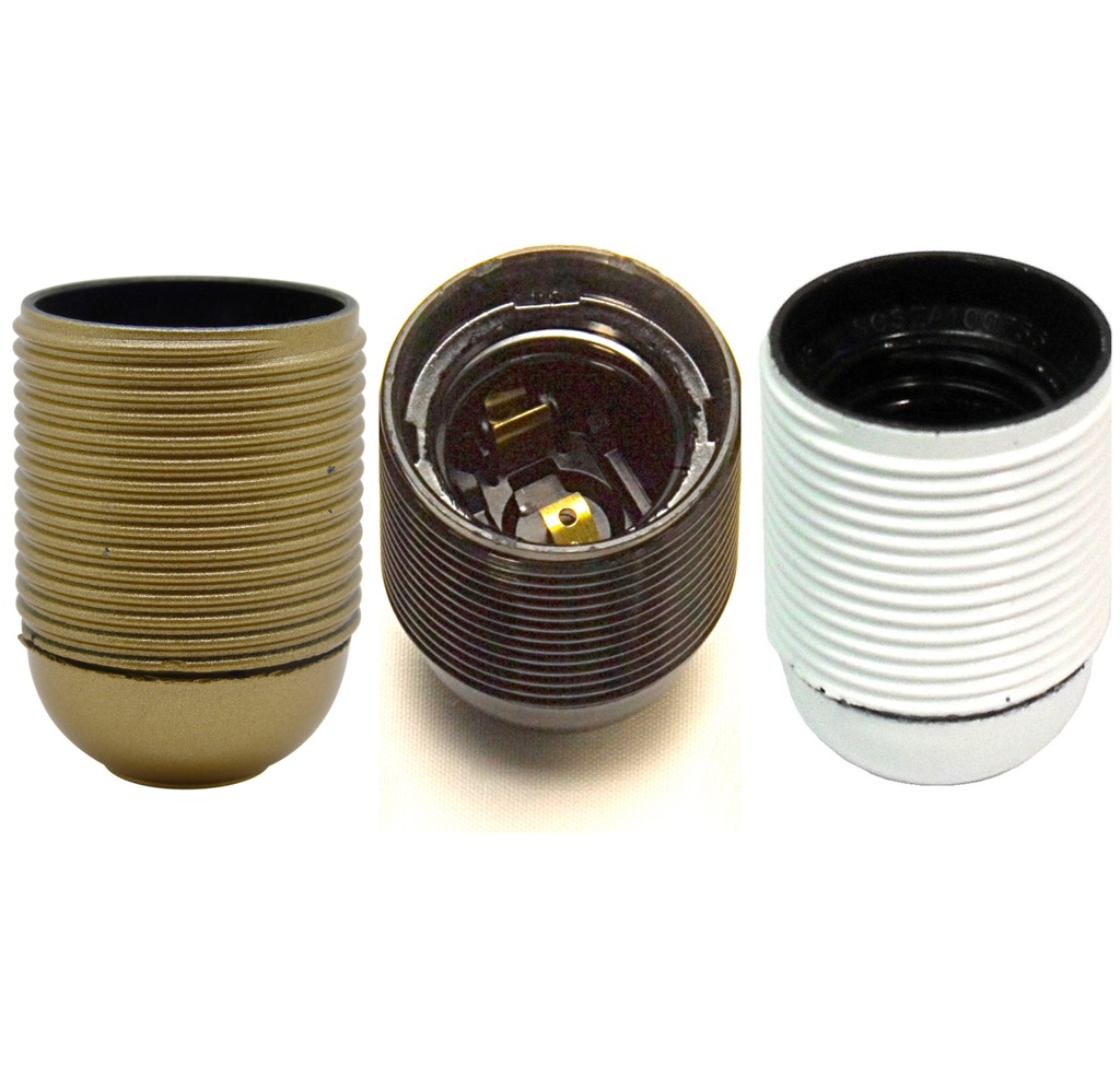 [E27 Lampholder] Continental ES 10mm Lampholder [Threaded Skirt]