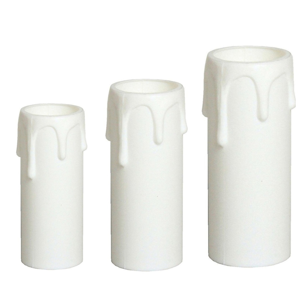 [Candle Sleeve] 24mm Internal Diameter White Plastic Candle Tube with Wax Drip Effect