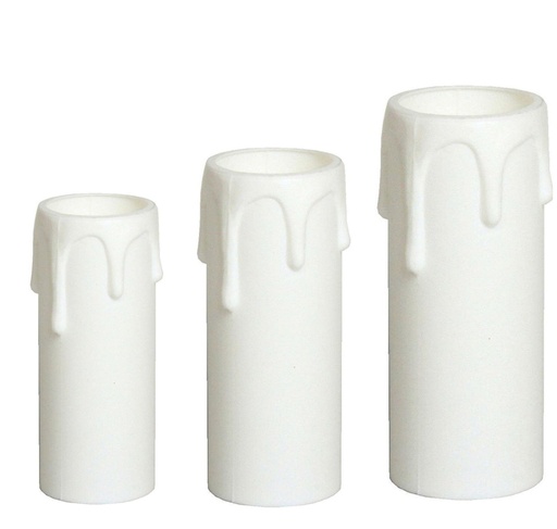 [Candle Sleeve] 24mm Internal Diameter White Plastic Candle Tube with Wax Drip Effect