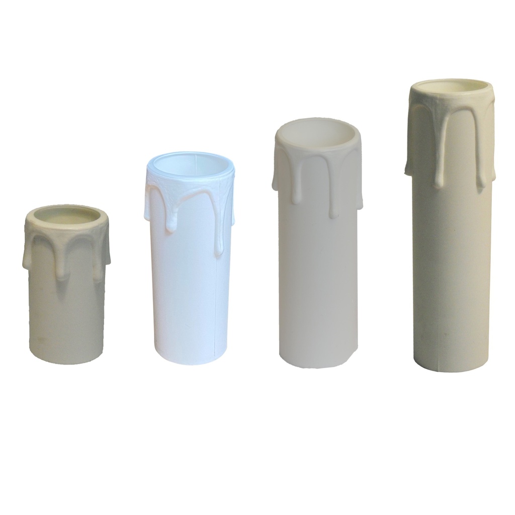 [Candle Sleeve] 27mm Internal Diameter White Plastic Candle Tube with Wax Drip Effect