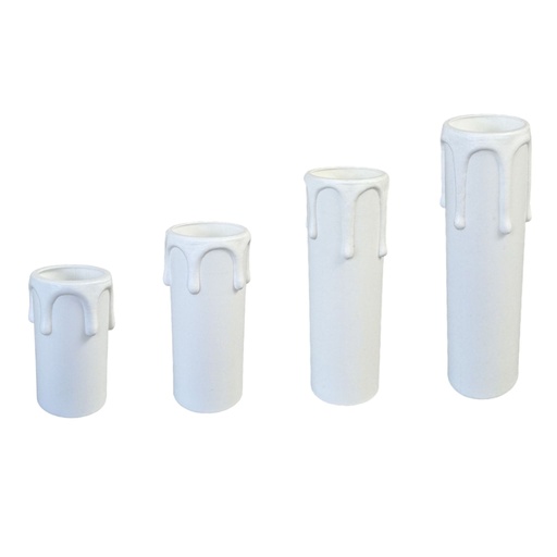 [Candle Sleeve] 27mm Internal Diameter White Plastic Candle Tube with Wax Drip Effect