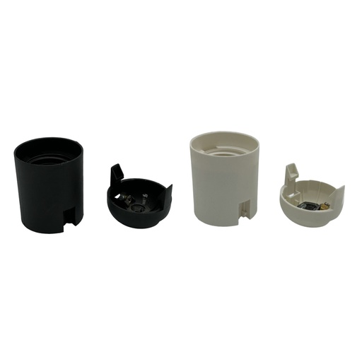 [E27 Lampholder] Plastic Snap-Together ES 10mm Lampholder [Smooth Skirt]