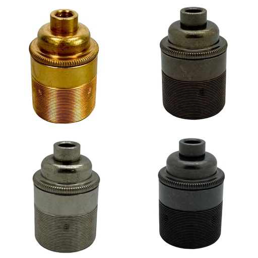 [E27 Lampholder] Metalbrite ES 10mm Lampholder [Threaded Skirt]