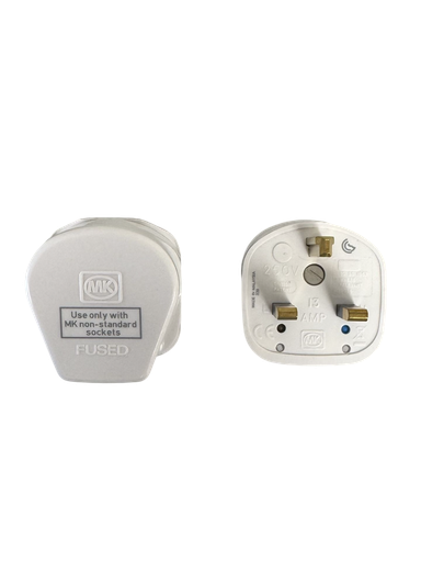 [06560] 13A Plug Fused 13A Non-Standard T-Shaped White