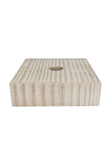 [01091] Wooden Ceiling Rose with Large outlet - Limed - 130mm x 130mm x 40mm