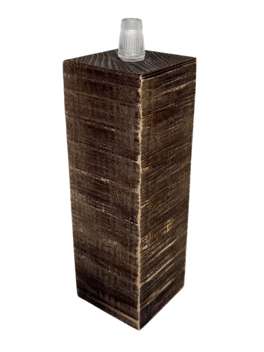 [01093] Wooden Cuboid Lampholder ES Cordgrip Lampholder - Stained