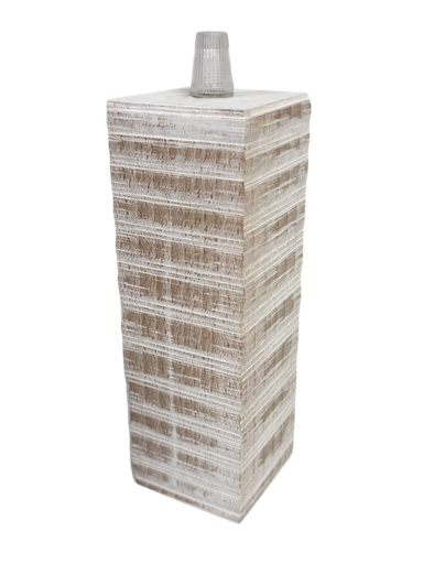 [01094] Wooden Cuboid Lampholder ES Cordgrip Lampholder - Limed