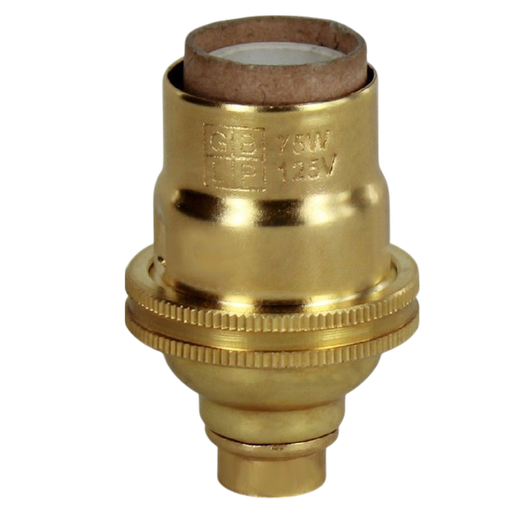 [06725] USA Brass E12 10mm Lampholder [Smooth Skirt]