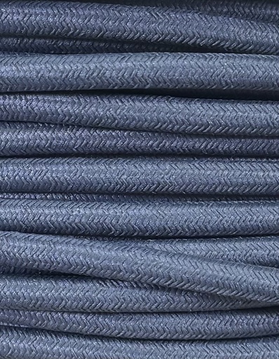 [01126] Round Braided Cable 3 Core 0.75mm Dark Grey