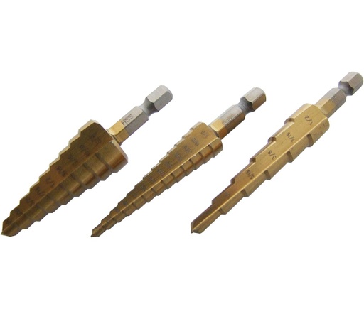 [07033] 3-Piece HSS Imperial Step Drill Set ⅛'' - ¾''
